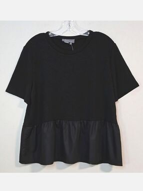 🔥🔥LAST CHANCE!!!🔥🔥💲⬇️Anthropologie Black Ruffled Peplum Top, Size L ~ NWT